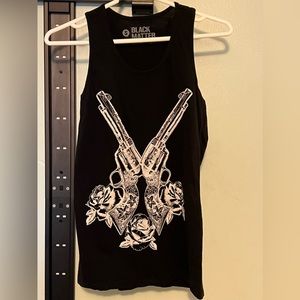 Womens roses and guns racerback tank top